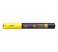 Posca PC-1M Yellow Colour Extra Fine Paint Marker Pens 1mm Bullet Tip Nib Writes On Any Surface Glass Stone Wood Metal Fabric Plastic (Pack Of 1)