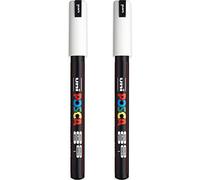 Posca PC-1MR Paint Marker Art Pens - 0.7mm Nib - White Ink - Pack of 2