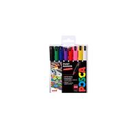Uni Posca Paint Marker Pen PC-1MR Ultra-Fine 0.7mm - Starter Set of 8 Assorted Colours