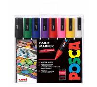 POSCA PC-3M Fine Bullet Tip Multi-Surface Paint Markers Assorted Colours Pack8
