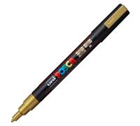 Uni Posca PC-3M Paint Art Marker Pens - Gold + Silver - Wallet of 6