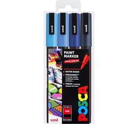 POSCA PC-3M Paint Marker Art Pens - 0.9-1.3mm - Blue Tones Set of 4 Pens in W