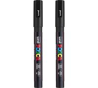 Posca PC-3M Paint Marker Art Pens - 0.9-1.3mm Nib - Black Ink - Pack of 2