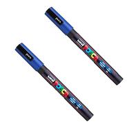 Posca PC-3M Paint Marker Art Pens - 0.9-1.3mm Nib - Blue Ink - 2 Pack