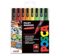 Posca PC-3M Paint Marker Art Pens - 0.9-1.3mm - Spectrum A - Set of 8 Pens in Plastic Wallet