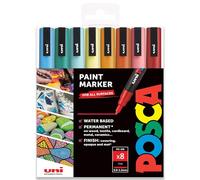 Posca PC-3M Paint Marker Art Pens - 0.9-1.3mm - Summer Tones Set of 8 Pens in Gift Box