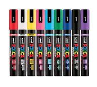 Posca PC-5BR Brush Tip Acrylic Paint Marker Pens, Standard Colours (9-Pack)