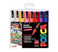 POSCA PC-5M Medium Tip Acrylic Paint Marker Pens, 16 Standard Colours | 1.8-2.5 mm Medium Tip, For All Surfaces, Water-Based, Biodegradable Packaging