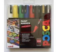 POSCA Marker 2.5mm - Gold/Silver/White/Yellow/Light Blue/Pink/Red/Black (Pack of 8)