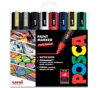 Posca - PC-5M - Paint Marker Art Pens - 1.8-2.5mm - Foundation Set of 8 in Gift Box