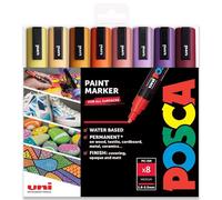 Posca - PC-5M - Paint Marker Art Pens - 1.8-2.5mm - Sunset Tones Set of 8 in Gift Box