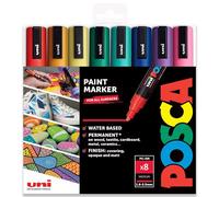Posca PC-5M Paint Marker Art Pens - 1.8-2.5mm - Tonal Set of 8 Pens in Gift Box