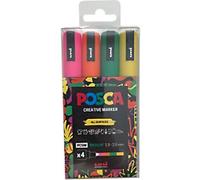 POSCA PC-5M Permanent Paint Marker Assorted Medium Bullet - 1.3 mm Pack of 4