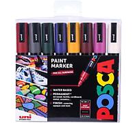 POSCA PC-5M Permanent Paint Marker Assorted Medium Bullet - 1.3 mm Pack of 8