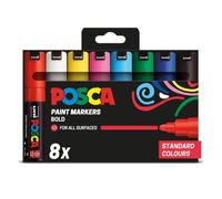 POSCA PC-7M Acrylic Paint Marker Pens, Standard Colours (8-Pack)