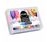 POSCA PC-7M Broad Bullet Tip Acrylic Paint Marker Pens, 15 Standard Colours, For All Surfaces (Pack of 15 Pens)