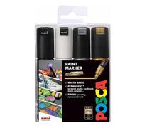 POSCA PC-8K Acrylic Paint Marker Pens, Mono Colours (4-Pack)