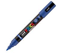 POSCA PC5BR Paint Marker Brush Water Base - All Holder - Dark Blue | Uni Mitsubishi Pencil - Semi-flexible medium tip 1-1/4 inch. Full coverage, permanent on porous surfaces
