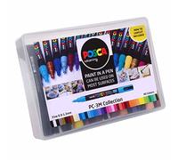Posca Pens PC-3M Medium Acrylic Felt Tip Coloured Permanent Paint Markers for Adults and Kids. Perfect for Colouring, Fabric, Graffiti, Watercolour, Outline Drawing, Window and Glass Art. Set of 40