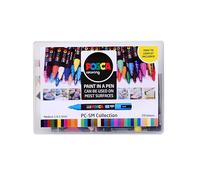 POSCA PC-5M Water Based Permanent Marker Paint Pens. Medium Tip for Art & Crafts. Multi Surface Use On Wood Metal Paper Canvas Cardboard Glass Fabric Ceramic Rock Stone Pebble Porcelain. Set of 39