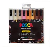 Posca Pens PC-5M Medium Acrylic Felt Tip Coloured Permanent Paint Markers for Adults and Kids. Perfect for Colouring, Fabric, Graffiti, Watercolour, Outline Drawing, Window and Glass Art. 8 Pack