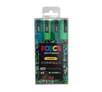 Posca Pens PC-5M Medium Acrylic Felt Tip Coloured Permanent Paint Markers for Adults and Kids. Perfect for Colouring, Fabric, Graffiti, Watercolour, Outline Drawing, Window and Glass Art. 4 Pack