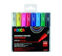 uni-ball 186708 POSCA Marker with Extra Fine Bullet Tip, Set of 8