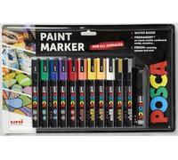 Posca Pens PC-5M Acrylic Felt Tip Coloured Permanent Paint Markers for Adults and Kids. Perfect for Colouring, Fabric, Graffiti, Watercolour, Outline Drawing, Window and Glass Art. 12 Pack