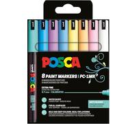 Posca Uni-Ball 181752 Marker Set of 8 PC-1MR Acrylic Pens Permanent Marker 0.7mm Round Tip