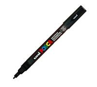Posca UNI-BALL MARKER PEN PC-3M - BLACK - PACK OF 3 PENS