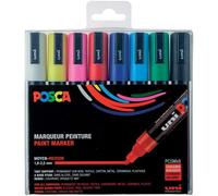 POSCA - uni-ball Mitsubishi Pencil - 8 PC5M Markers - Conical Tip - Classic Colors - Posca Medium Tip - Water Based Paint Markers - Any Support - For