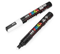 Posca Uni-Ball PC-5M Paint Marker Art Pens - 1.8-2.5mm - Black and White - Pack of 2