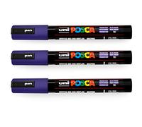 Posca Uni-Ball PC-5M Paint Marker Art Pens - 1.8-2.5mm - Prussian Blue - Pack of 3