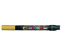 Posca UNI-BALL PCF-350 BRUSH TIP MARKER - GOLD - SINGLE PEN