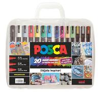 Posca UNI Briefcase Pack of 20 - Acrylic Paint Markers