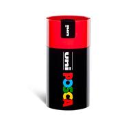 Posca UNI GIFT BOX 18 Marker Pens in Assorted Colours - Medium Round Tip - 2.5 mm Stroke - Aluminium Gift Box - Cap Colour: Red