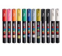 Posca PC-1M Paint Pen Art Marker Pen - Professional 12 Pen Set - Extra Black + White