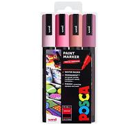 Posca Uni PC-5M Art Paint Markers - Set of 4 - In Plastic Wallet - Pink Tones