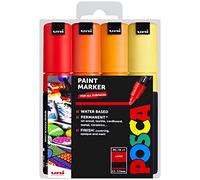 Posca Uni PC-7M Art Paint Markers - Set of 4 - In Plastic Wallet (Warm Tones)