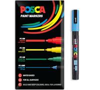 Posca Water Based Acrylic Paint Marker Pens | Multi Surface Use Permanent Paint Pen | Pack of 1 in Envelope Gift Packaging | Glass, Fabric, Canvas, Wood etc | PC-3M, Light Blue