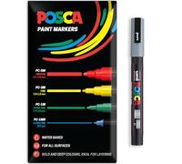 Posca Water Based Acrylic Paint Marker Pens | Multi Surface Use Permanent Paint Pen | Pack of 1 in Envelope Gift Packaging | Glass, Fabric, Canvas, Wood etc | PC-3M, Grey