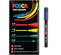 Posca Water Based Acrylic Paint Marker Pens | Multi Surface Use Permanent Paint Pen | Pack of 1 in Envelope Gift Packaging | Glass, Fabric, Canvas, Wood etc | PC-1MR, Blue
