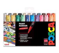 Posca Water Based Permanent Marker Paint Pen - Multi Surface Use - PC-1M 0.7-1.0mm Extra Fine - Full Range Set of 21 Colours - In Gift Wallet Packaging