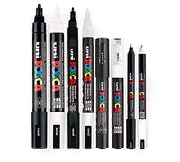 Posca Black & White - Fine to Medium Set of 8 Pens (PC-5M, PC-3M, PC-1M, PC-1MR)