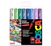 Posca Water Based Permanent Marker Paint Pen - Multi Surface Use - PC-3M, 0.7-1.0mm - Set of 8 in Gift Wallet - Winter Tones