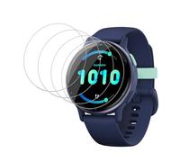 Posdou Pack of 4 Tempered Glass Screen Protectors for Garmin Vivoactive 5, Soft TPU 0.33 mm, Scratch-Resistant, Bubble-Free, Clear Screen Protector for Vivoactive 5, Sensitive Touch, Ultra Clear