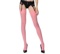 POSE Women’s 40 Denier Suspender Stockings - Opaque Plain 32 Colours for Garter/Suspender Belts, Soft Stretch Regular & Plus Size Hosiery, 2, coral