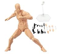 Poseable Action Figure Drawing Mannequin Lightweight Model with Stand & Accessories for Artists Sketching Painting, Male