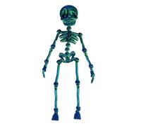 Poseable Skeleton Fridge Magnet, 3D Printed Articulated Skeleton, 7.9in Skull Fridge Magnets with Movable Joints, Multi-Color Human Skull Magnetic Decorations for Halloween, Kitchen, Office (Green)