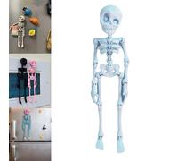 Poseable Skeleton Fridge Magnet, 3D Printed Articulated Skeleton, Mini Magnetic Skeleton with Movable Joints, Interesting Multi-Color Human Skull Magnetic Decorations for Halloween (1PC - C)
